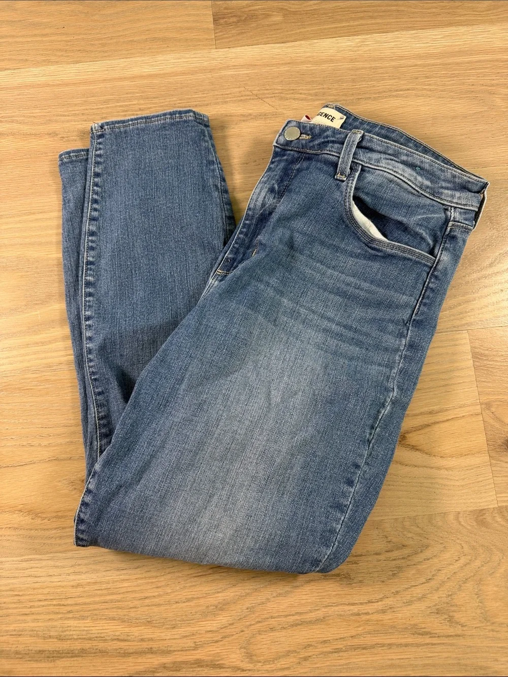 L'AGENCE Margot High Rise Skinny Jeans Distressed Blue Size 32
